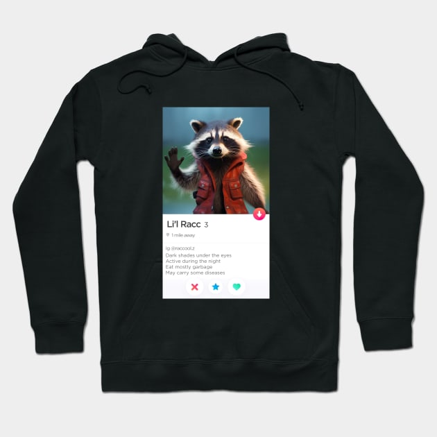 Swipe Right For Raccool Hoodie by Raccool